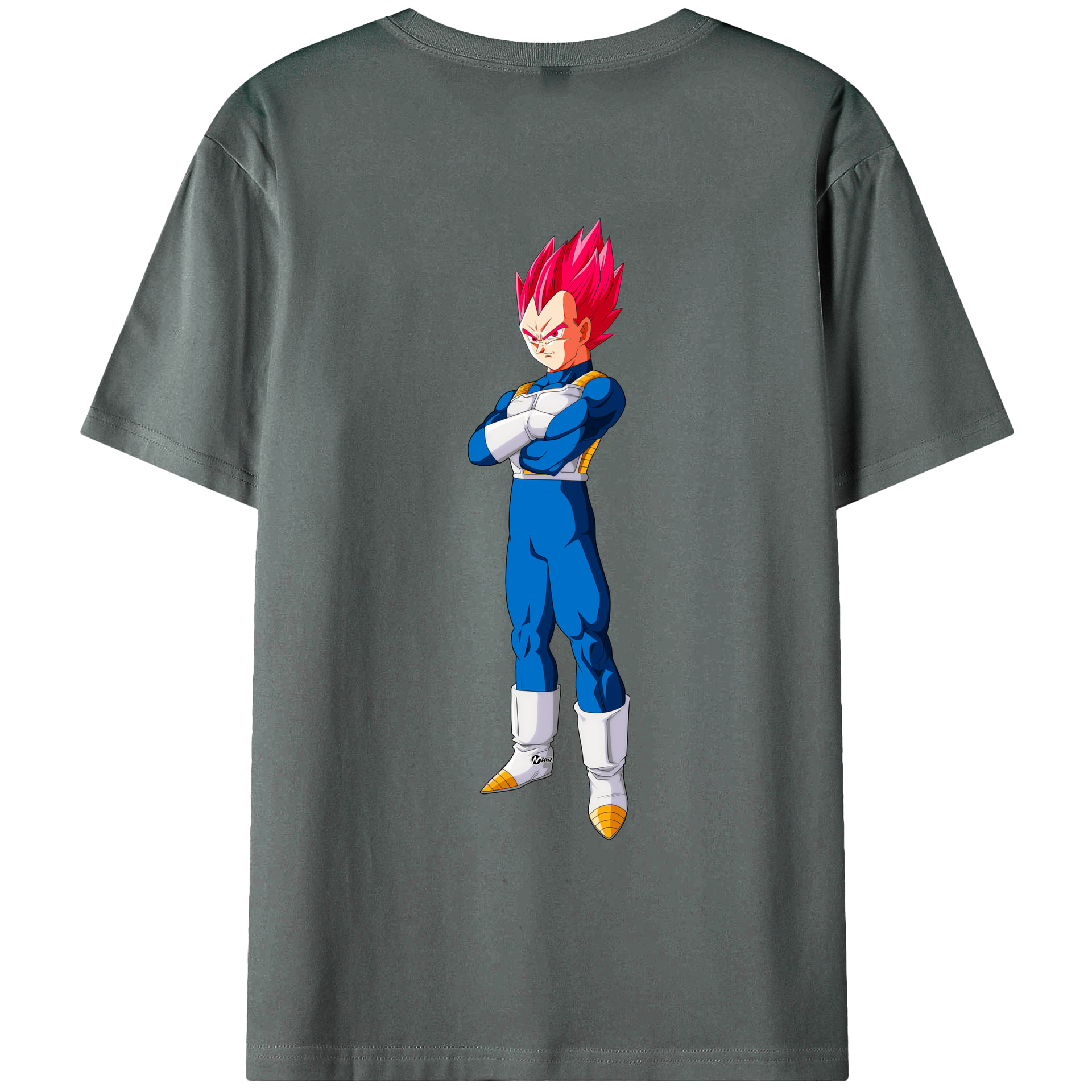 （画像用） ドラゴンボール ベジータ四世（Bejīta Yonsei）DRAGON BALL Vegeta IV 綿100％ メンズ半袖Tシャツ（バックプリント） 通気性